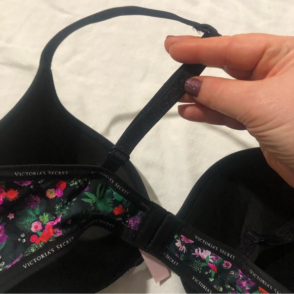 Victoria Secrets floral t shirt full coverage push up bra size 34 DD. - Picture 3 of 13